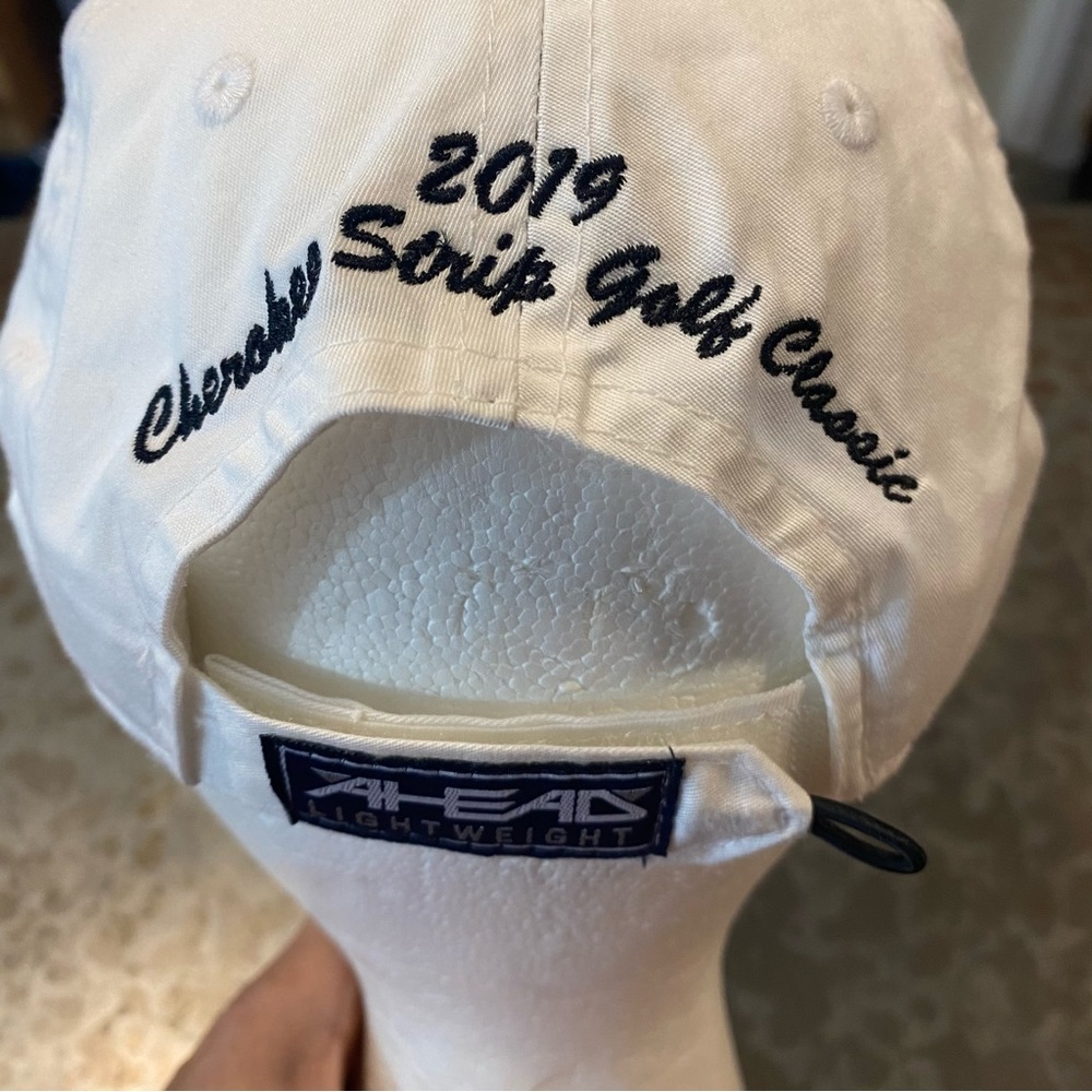 AHead Cap Lightweight Golf hat Cherokee Strip Golf Classic 2019 golf hat White - Picture 2 of 5